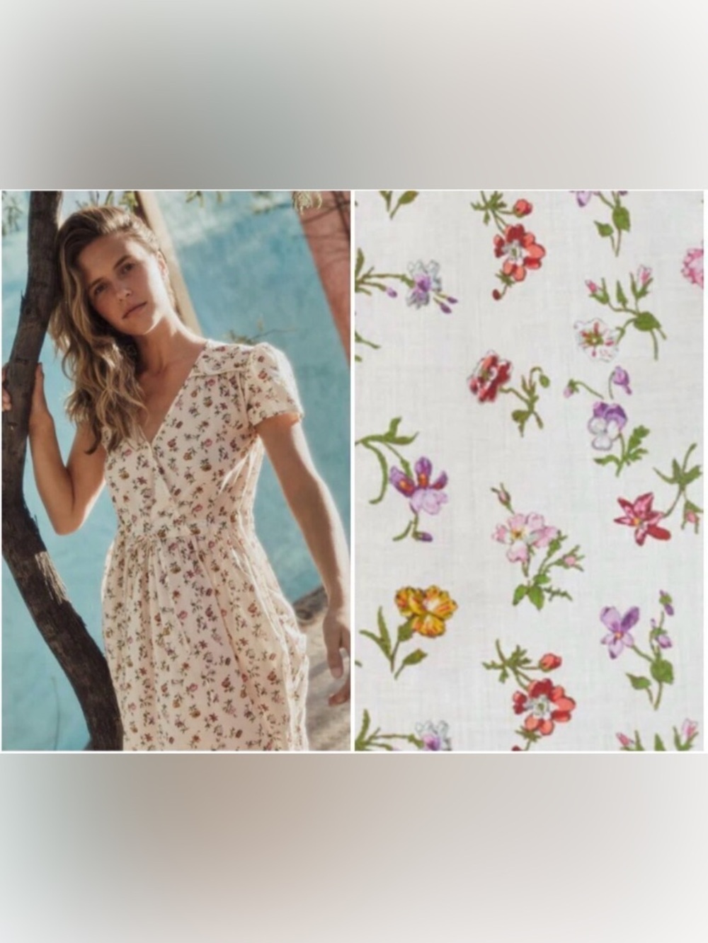 Christy Dawn Cream Floral Midi Dress